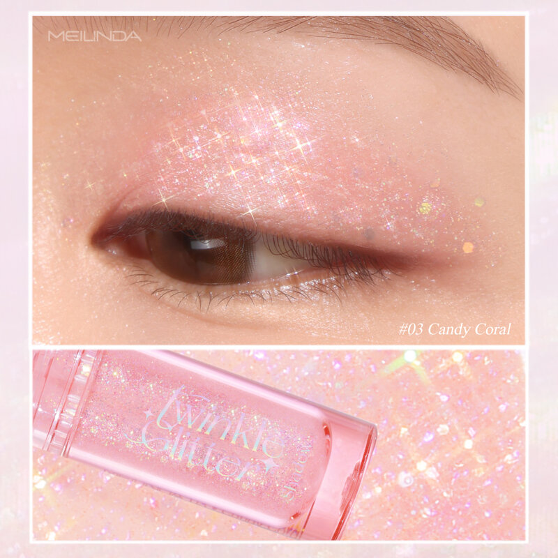 Mei Linda Twinkle Glitter Shadow 2.5ml #03 Candy Coral