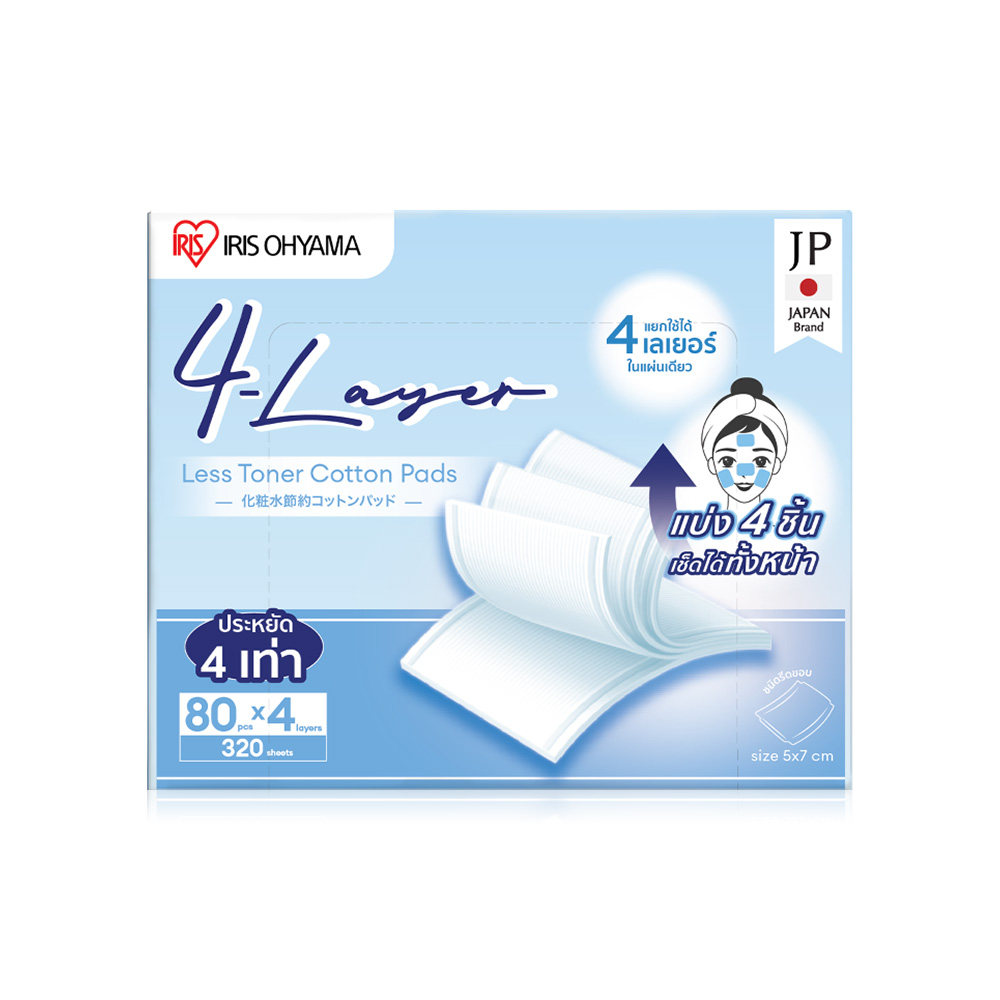IRIS OHYAMA 4-Layer Less Toner Cotton Pads 80pcs