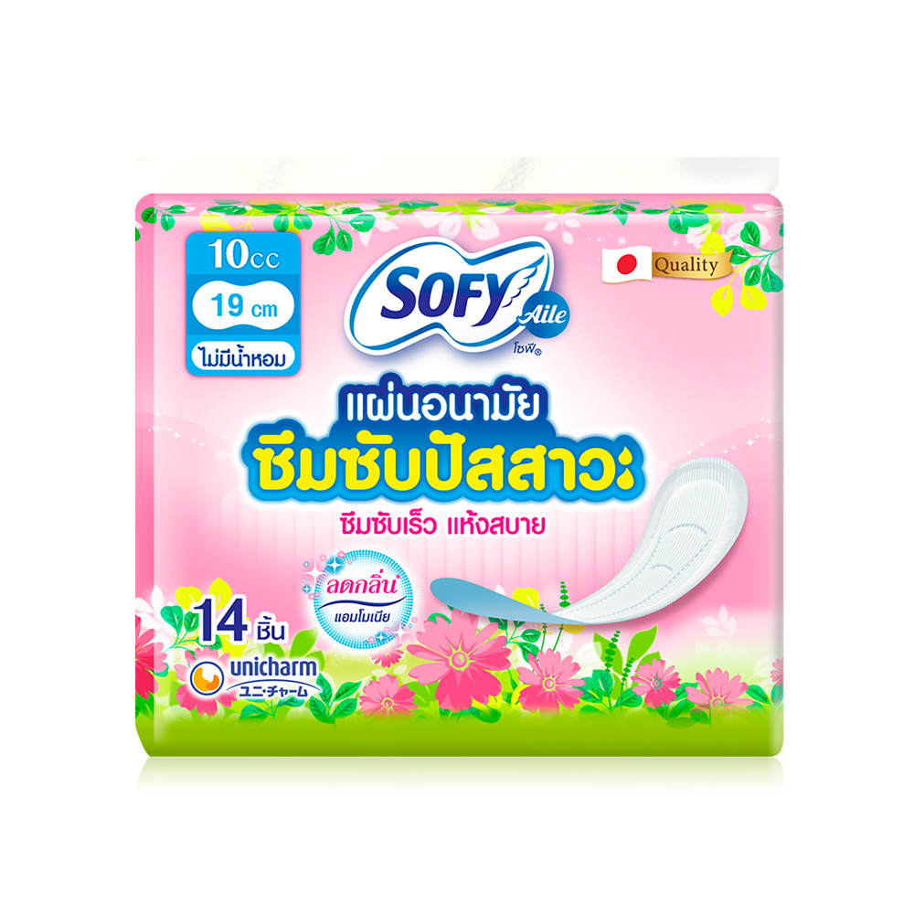 Sofy ผ้าอนามัยซึมซับปัสสาวะ Unscented 10cc [19cm x 14pcs]