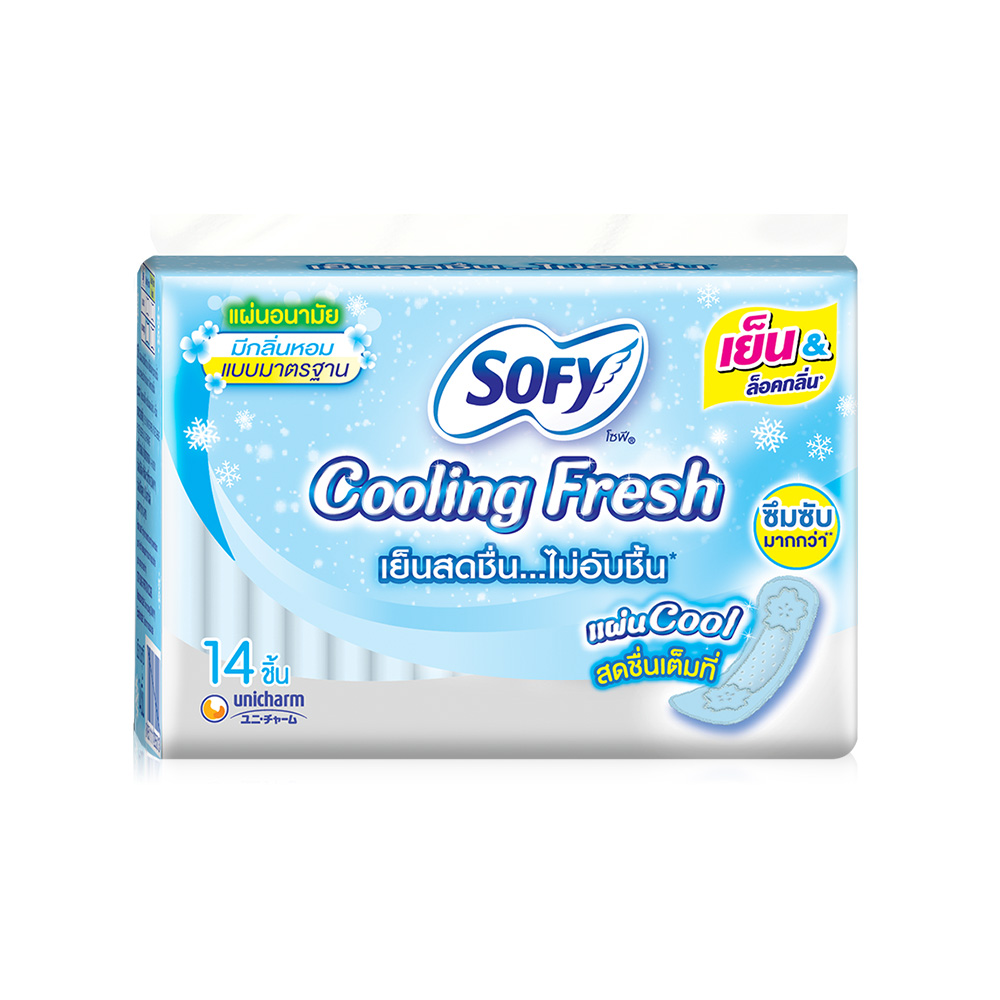 Sofy แผ่นอนามัย Cooling Fresh Slim Scented 14pcs