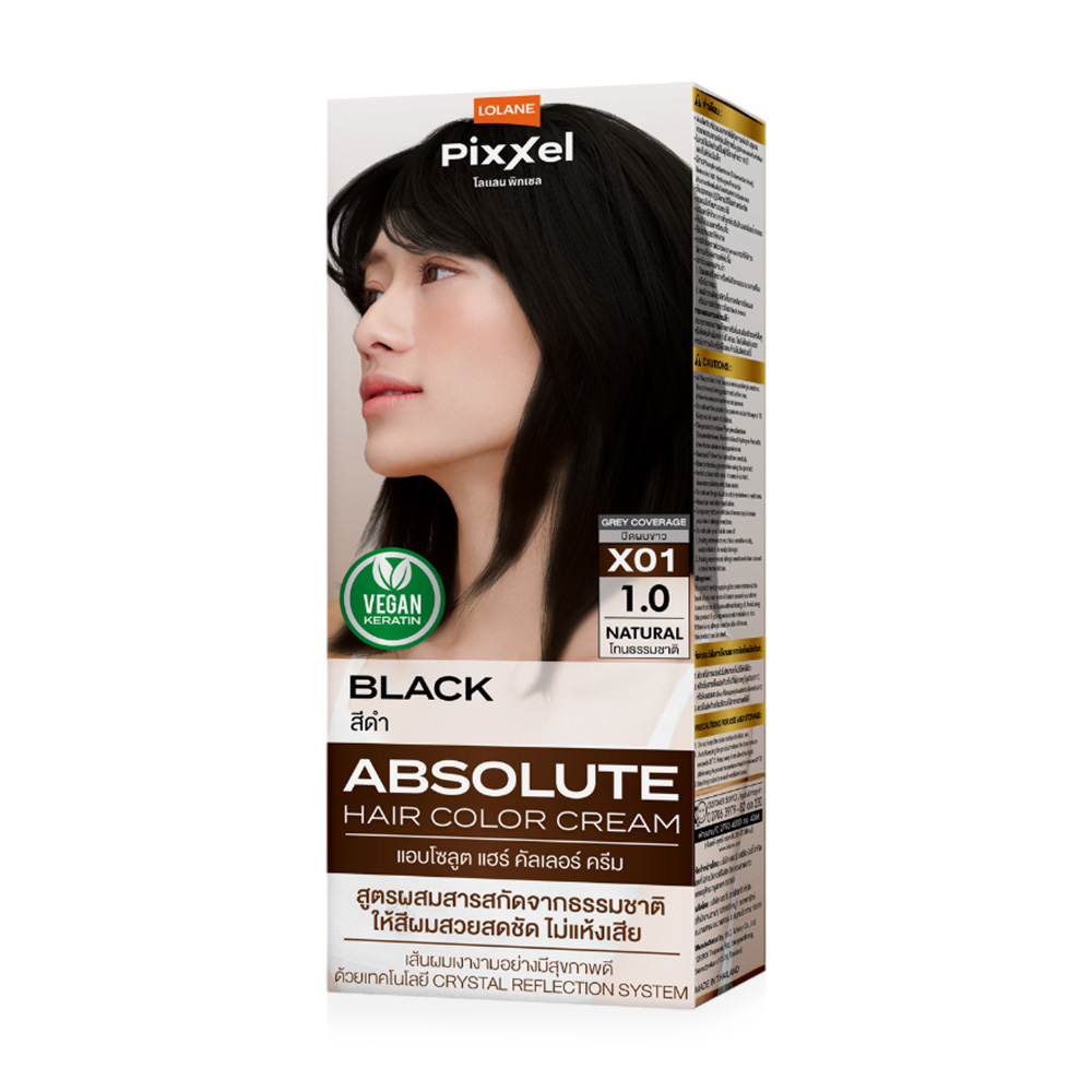 Lolane Pixxel Absolute Hair Color Cream 90g #X1 Black 1.0