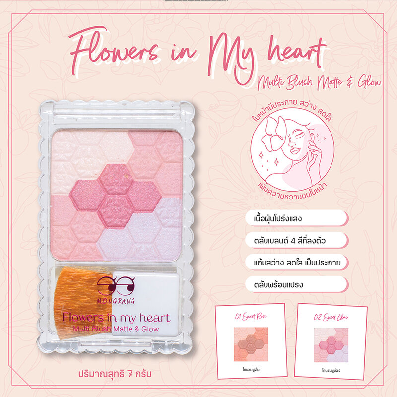 Mongrang Flowers In My Heart Multi Blush 7g #02 Sweet Lilac