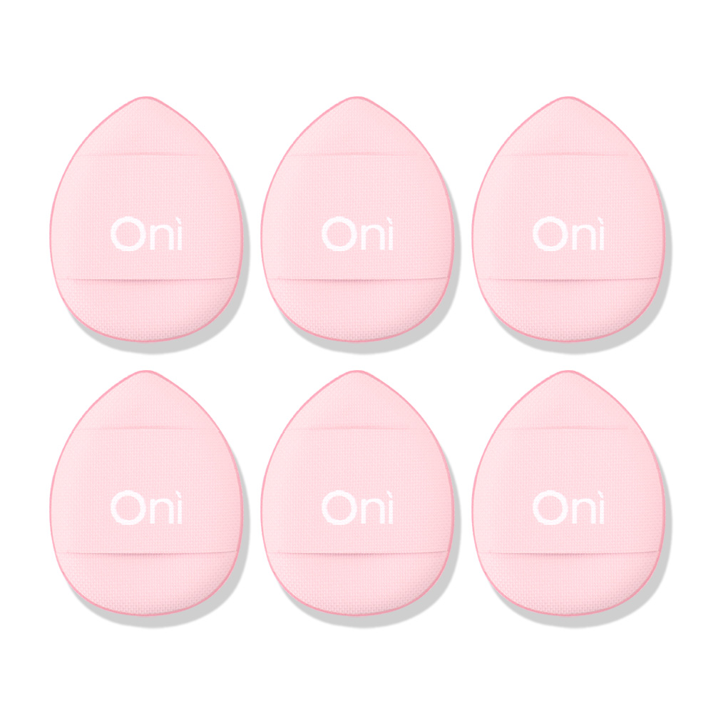 Oni Mini Soft Finger Powder Puff 6pcs #Sakura Pink