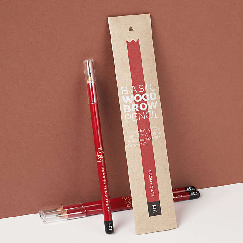BOM Basic Wood Brow Pencil 1g #01 Ebony Gray