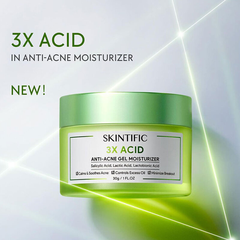 SKINTIFIC 3X Acid Anti-Acne Gel Moisturizer 30g