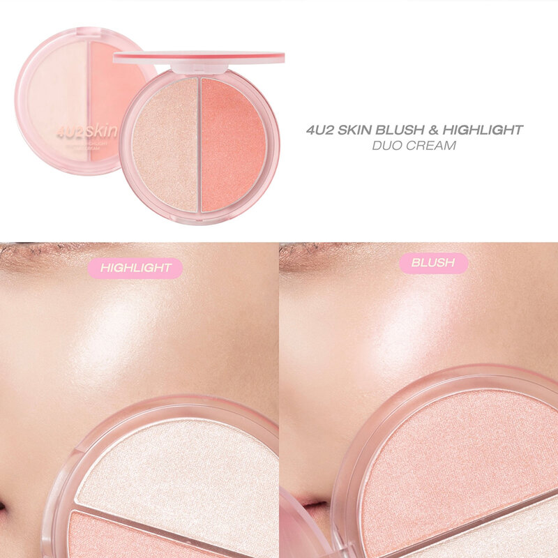 4U2 Skin Blush & Highlight Duo Cream 12g