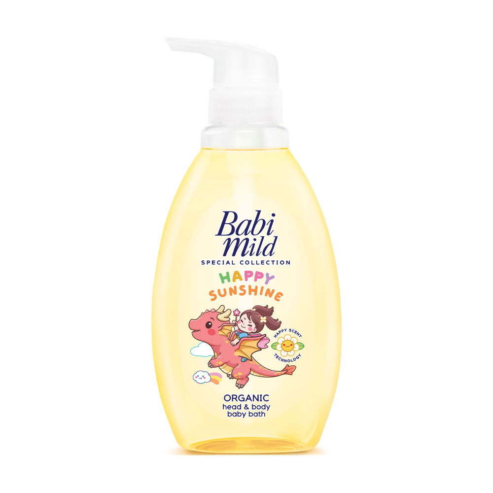 Babi Mild Happy Sunshine Organic Head & Body Baby Bath 380ml