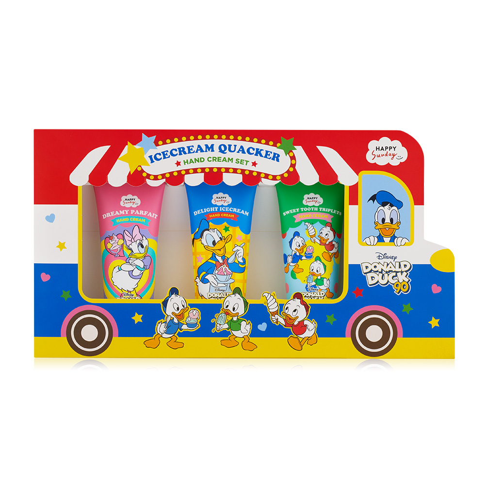 HAPPY SUNDAY Icecream Quacker Hand Cream Set [30g x 3pcs]
