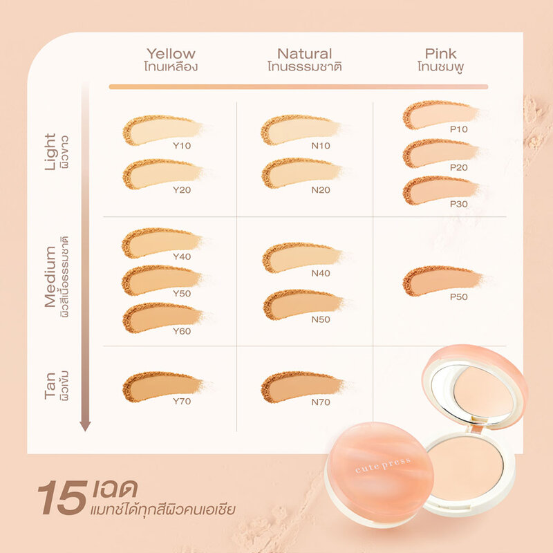 Cute Press My Match Foundation Powder SPF 35 PA+++ 13g #Y50