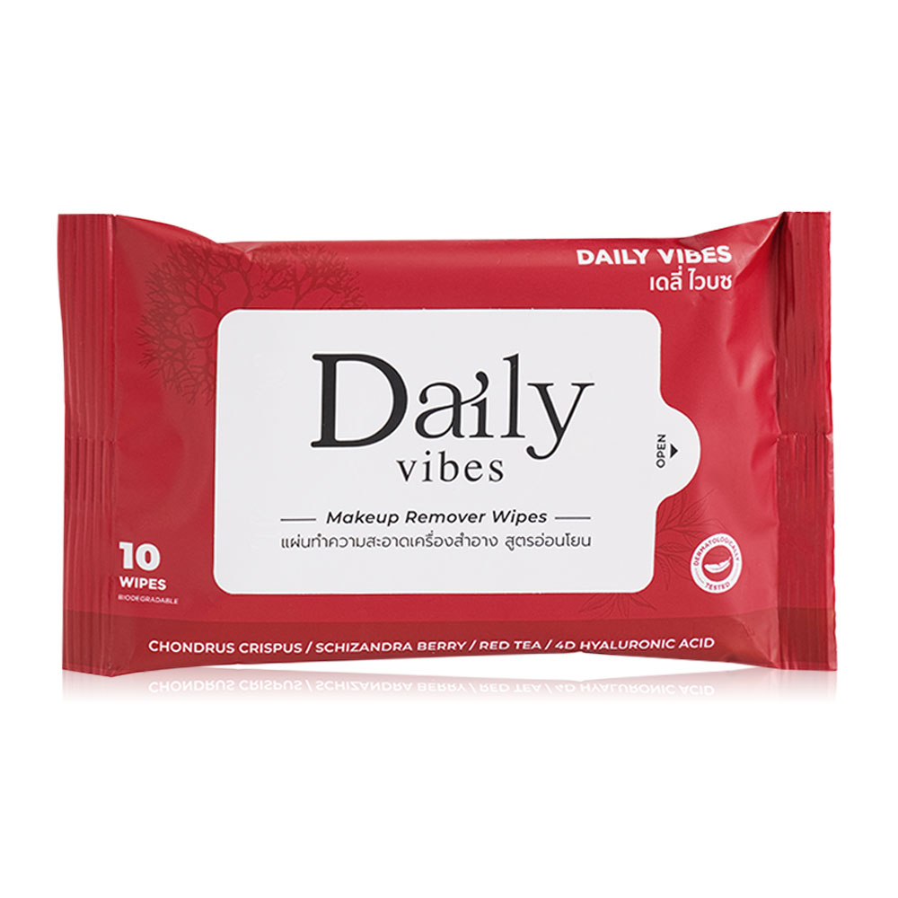Daily Vibes Makeup Remover Wipes 10pc ( สินค้าหมดอายุ : 2026.05.01 ) 