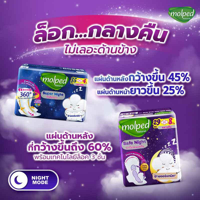 Molped ผ้าอนามัย Safe Night [29cm x 4pcs]