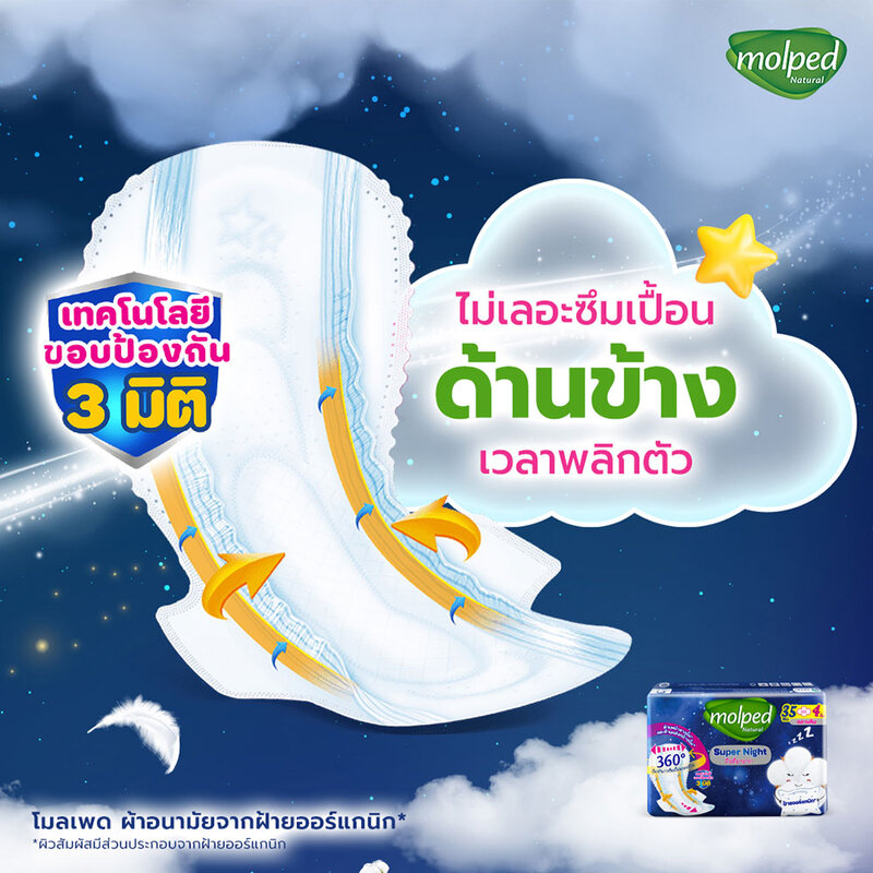 Molped ผ้าอนามัย Super Night [35cm x 4pcs]