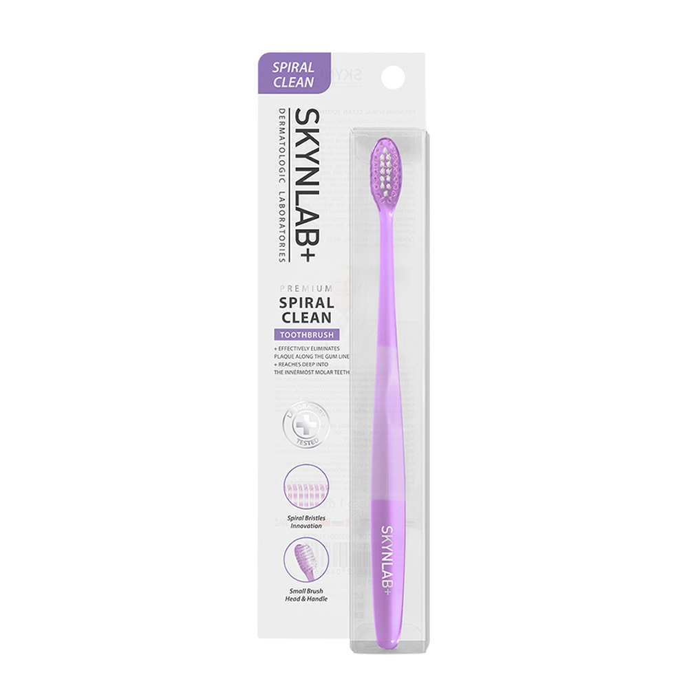 Skynlab Premium Spiral Clean Toothbrush 1pc #Purple