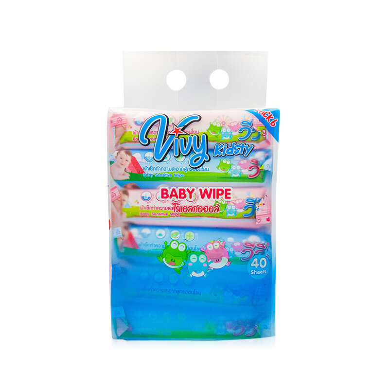 Vivy Kidsty Wet Tissue Theme Park [40 Sheets x 6pcs] [Random Package]