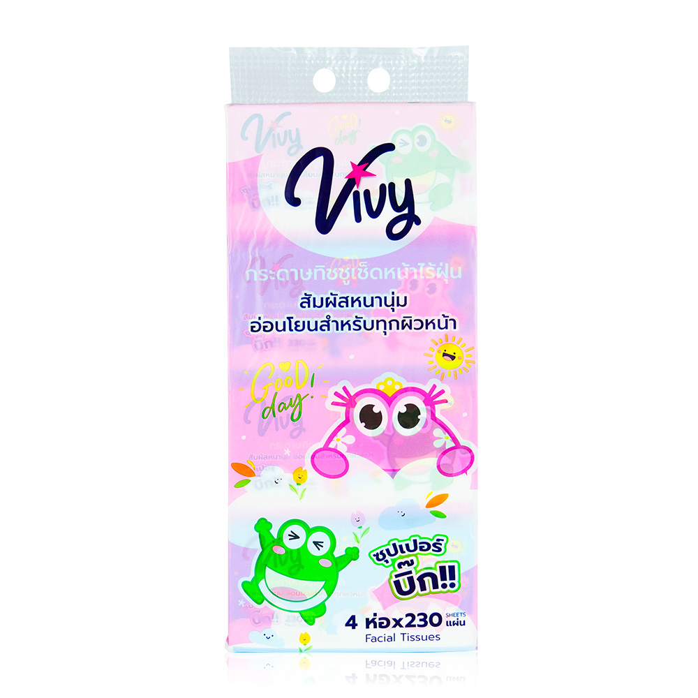 Vivy Good Day Facial Tissue [230 Sheets x 4pcs] [Random Package]