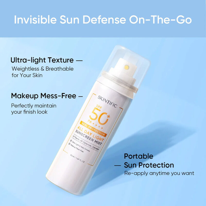 SKINTIFIC Real Protection All Day Light Sunscreen Mist SPF50+ PA++++ 70ml