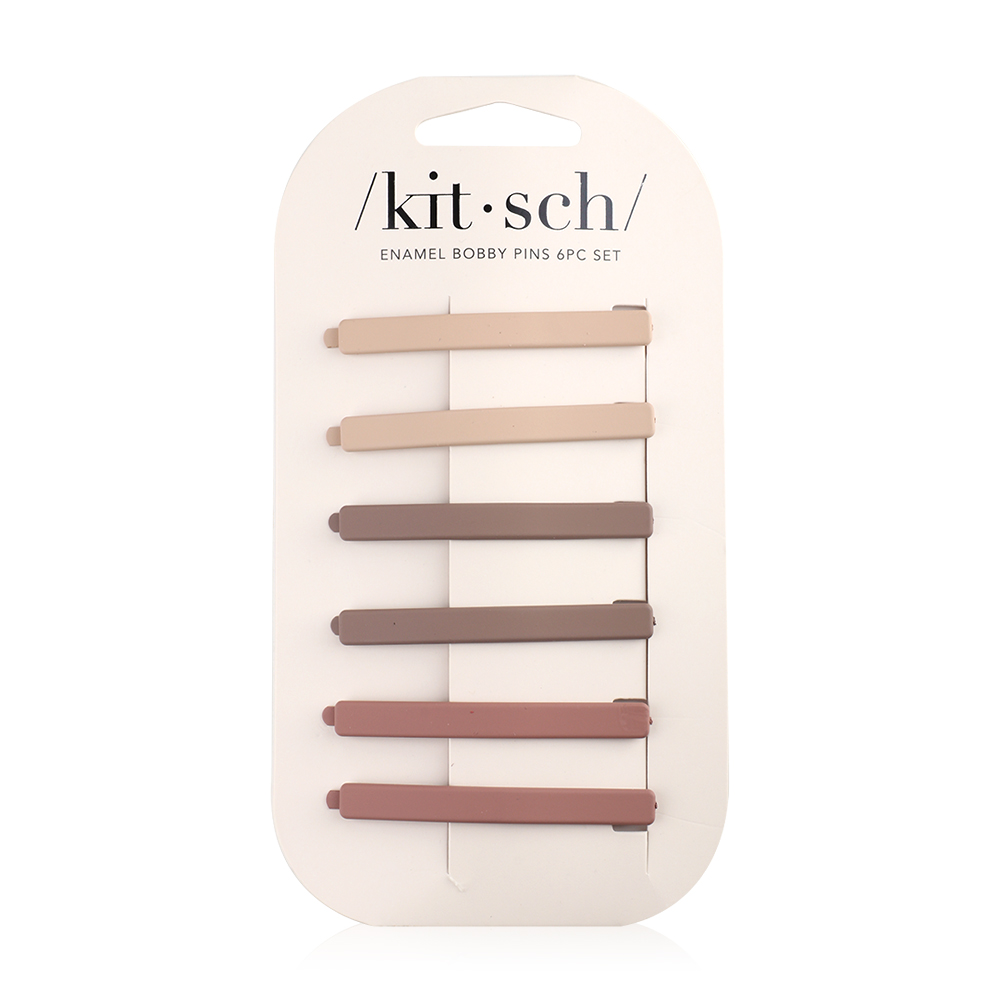 Kitsch Terracotta Enamel Bobby Pins Set 6pcs