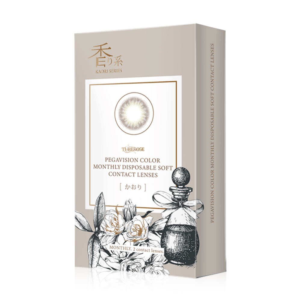 Pegavision Contact Lens Kaori Monthly Tuberose Gray [1 Pair] #-3.75