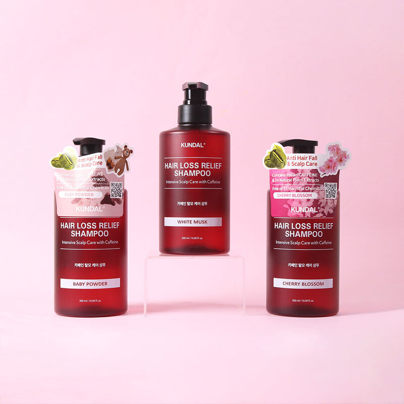 KUNDAL Hair Loss Relief Caffeine Shampoo 500ml #Cherry Blossom