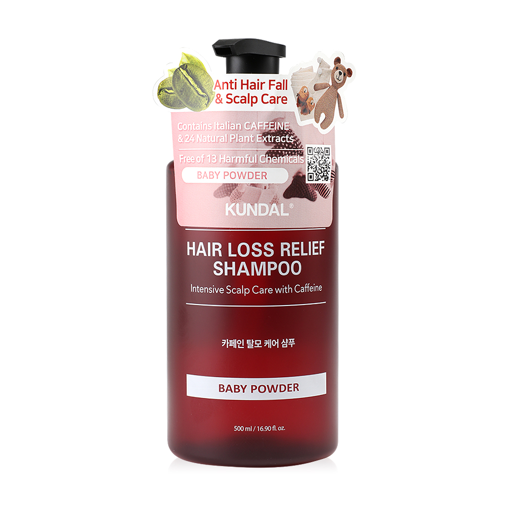 KUNDAL Hair Loss Relief Caffeine Shampoo 500ml #Baby Powder