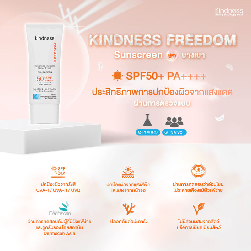 Kindness Freedom Advanced Invisible Water Fresh Sunscreen SPF50+ PA++++ 30ml