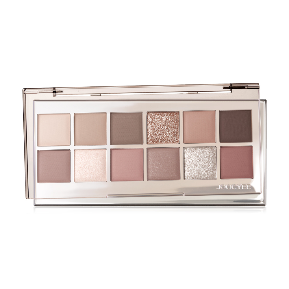 JOOCYEE 12 Shades Eyeshadow Palette 14g #01 Wooden Pink