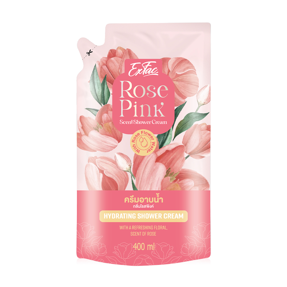 EXFAC Rose Pink Scent Shower Cream Refill 400ml