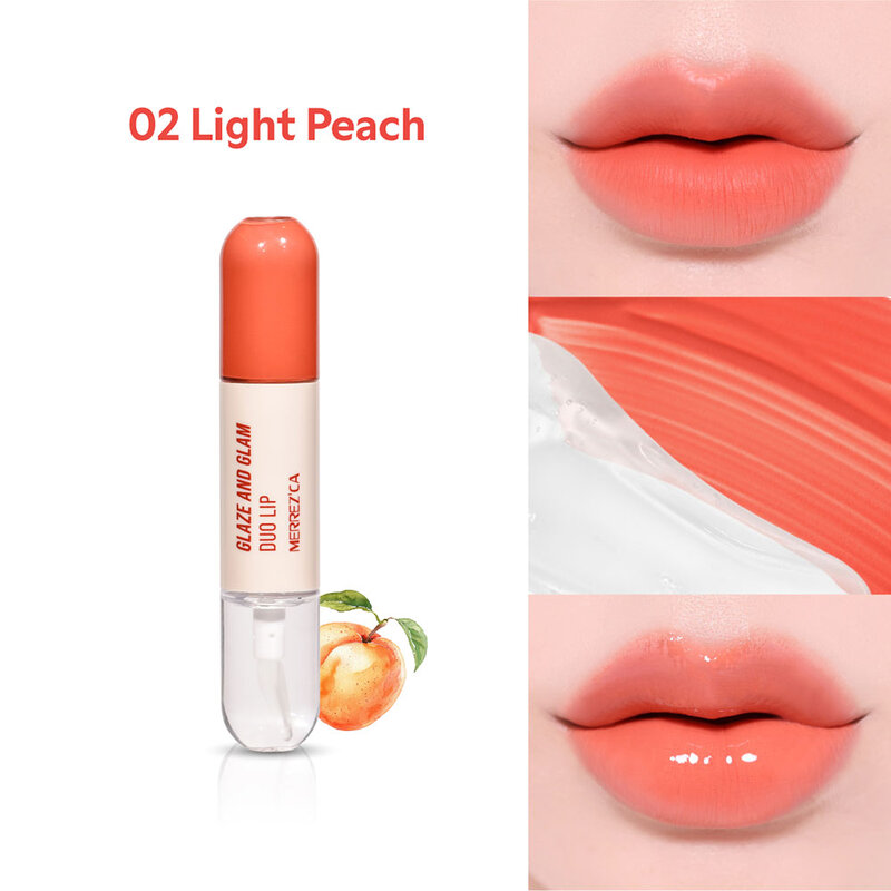 Merrezca Glaze & Glam Duo Lip 4ml #02 Light Peach
