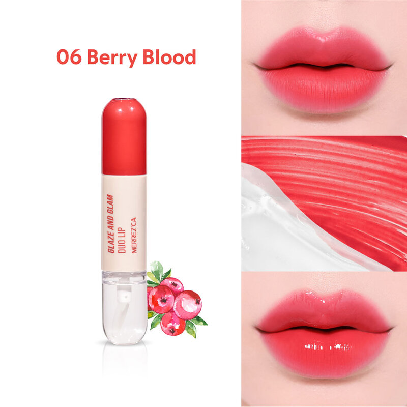 Merrezca Glaze & Glam Duo Lip 4ml #06 Berry Blood