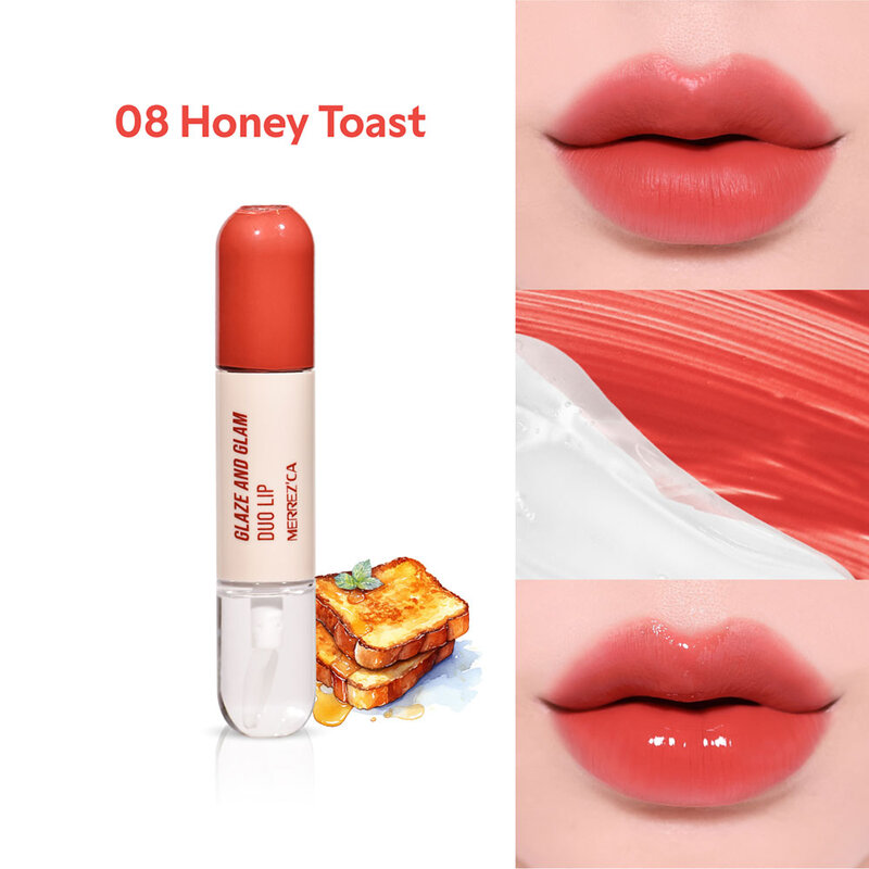 Merrezca Glaze & Glam Duo Lip 4ml #08 Honey Toast
