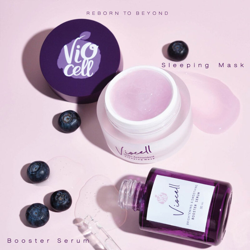 Viocell Set 2 Items Brightening & Smoothing Booster Serum 30ml + Multi-Antioxidant Sleeping Mask 30g