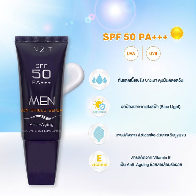 In2it Men Friendly Sea Kare Sun Shield SPF50 PA+++ 20g #MSKM