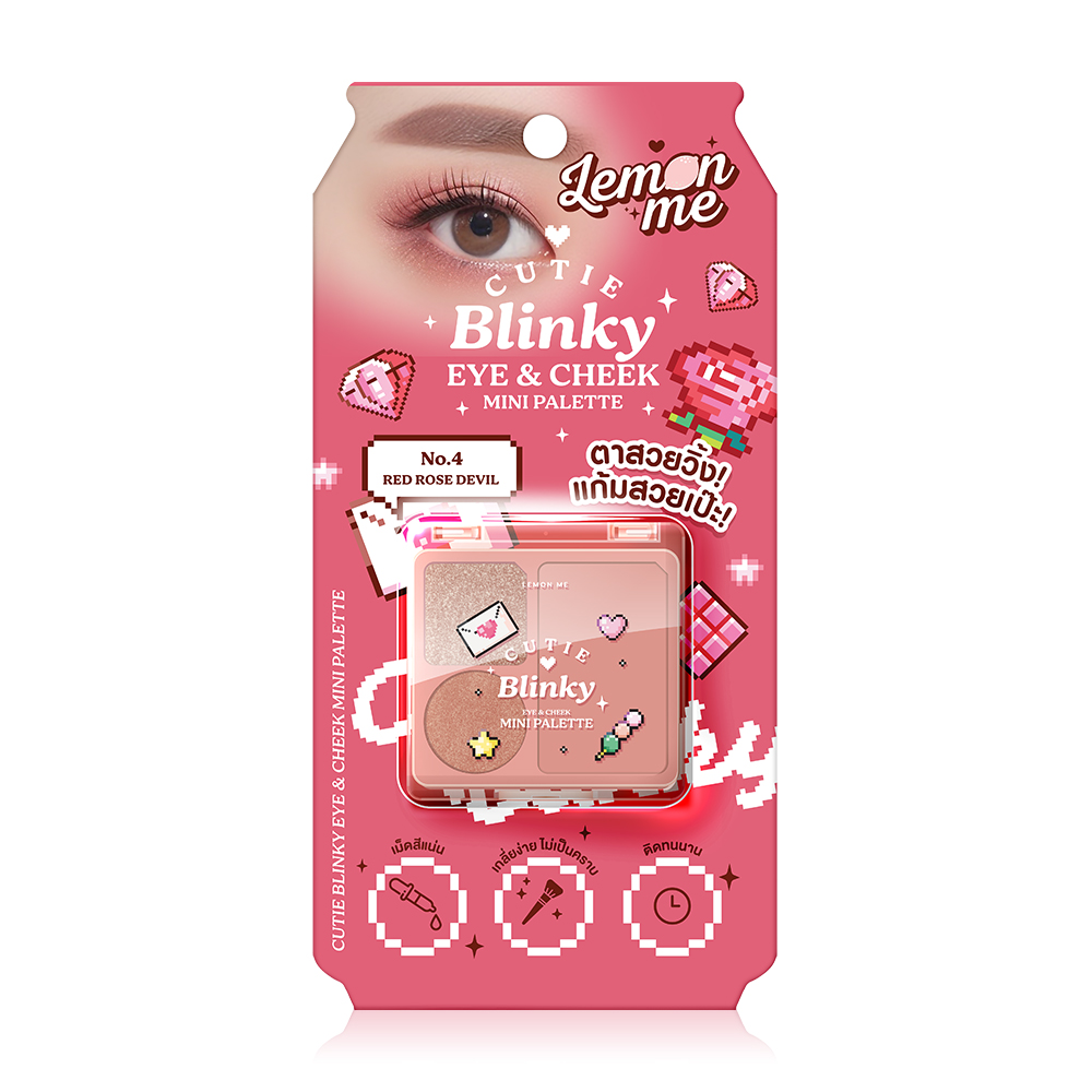Lemon Me Cutie Blinky Eye & Cheek Mini Palette 4g #04 Red Rose Devil