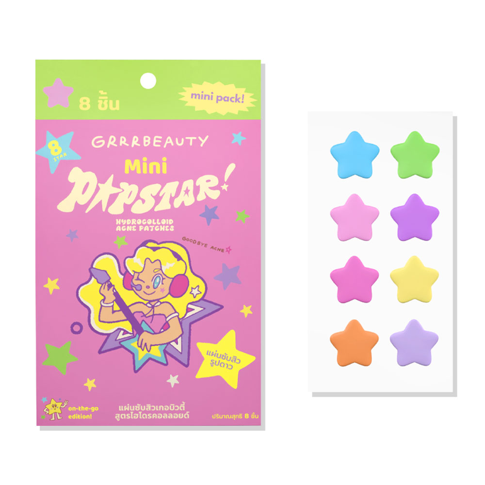 grrrbeauty Hydrocolloid Acne Patches Mini Pack 8 Dots #Popstar
