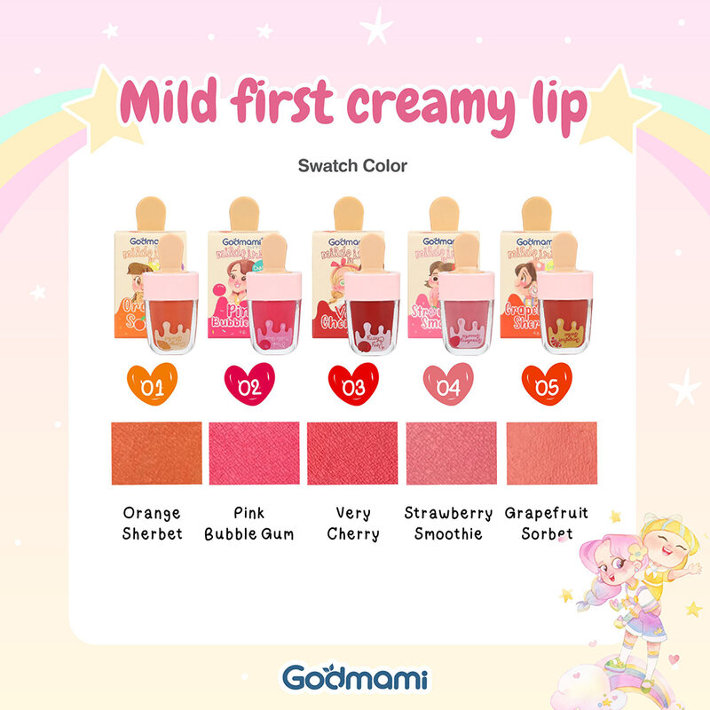 Godmami Mild First Creamy Lip 6g #02 Pink Bubble Gum