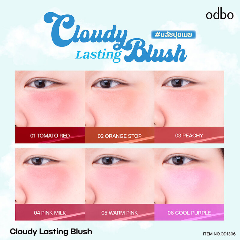 ODBO Cloudy Lasting Blush 3g #05 Warm Pink