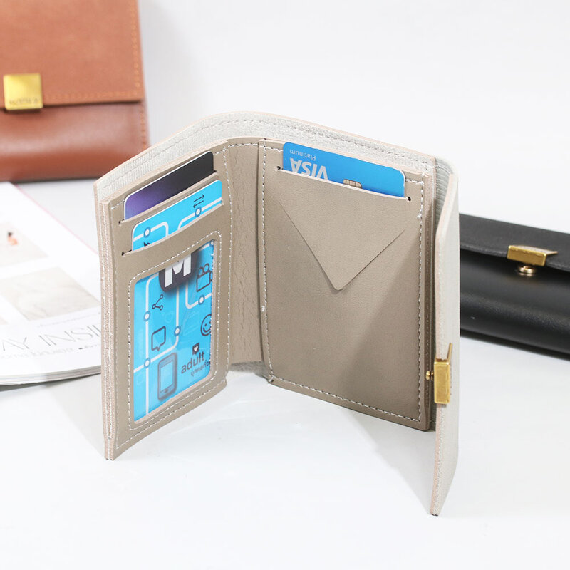 Konvy Ladies Simple Folding Wallet #Light Grey