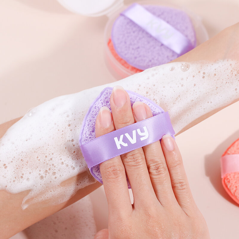 KVY Facial Cleansing Sponges #Purple [2pcs x 1 Box]