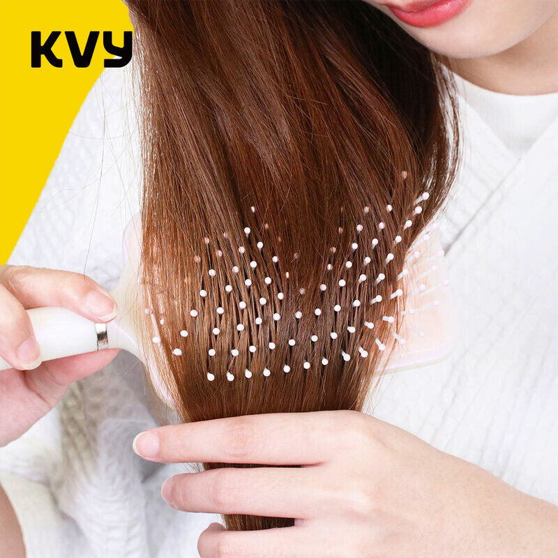 KVY Square Air Cushion Massage Hair Comb #Champagne