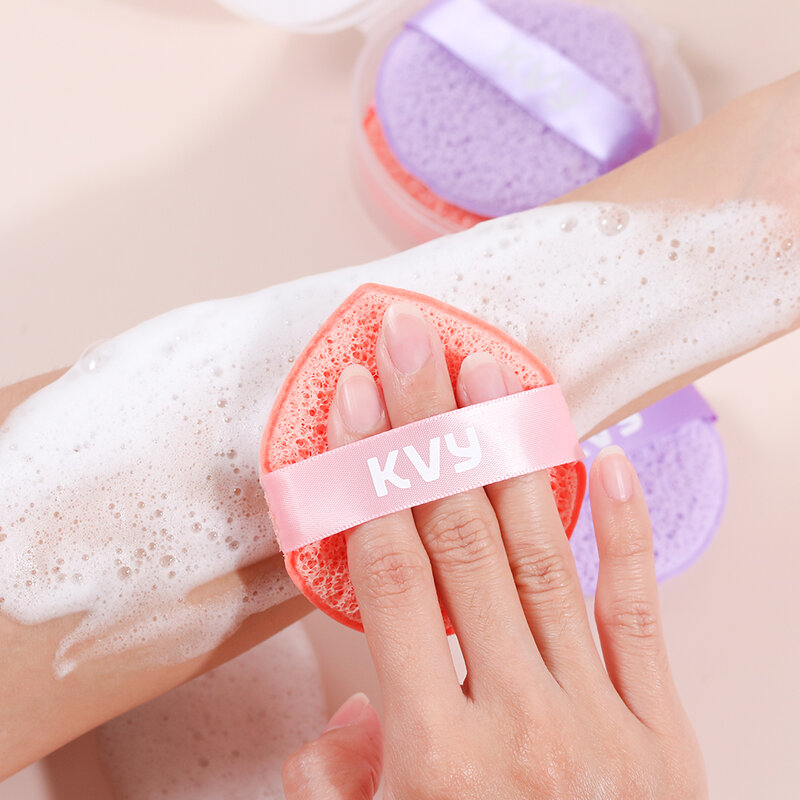 KVY Facial Cleansing Sponges #Pink [2pcs x 1 Box]