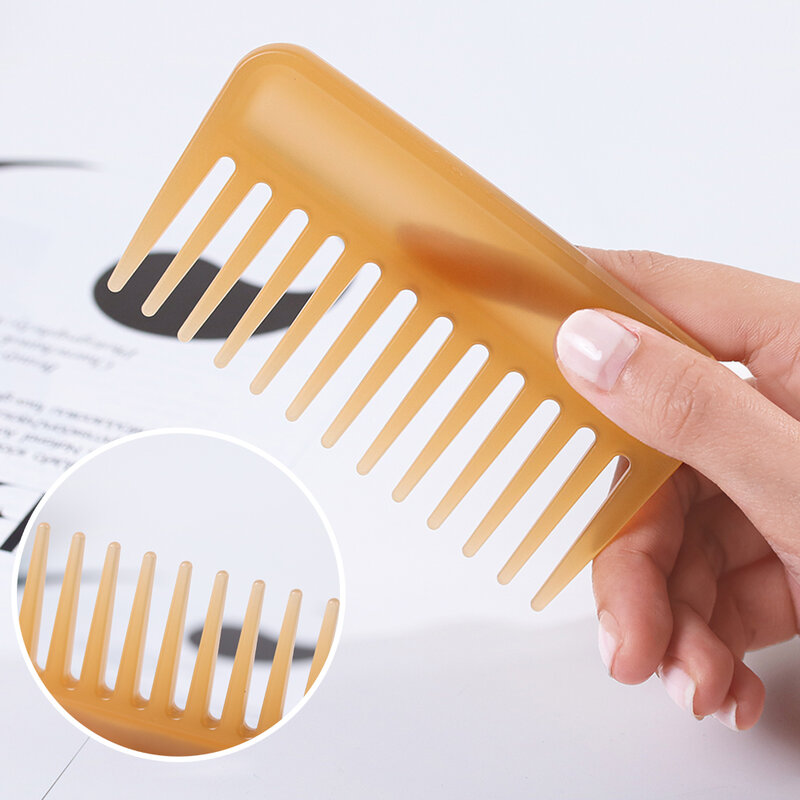KVY Wide Tooth Detangling Short Comb #Light Brown
