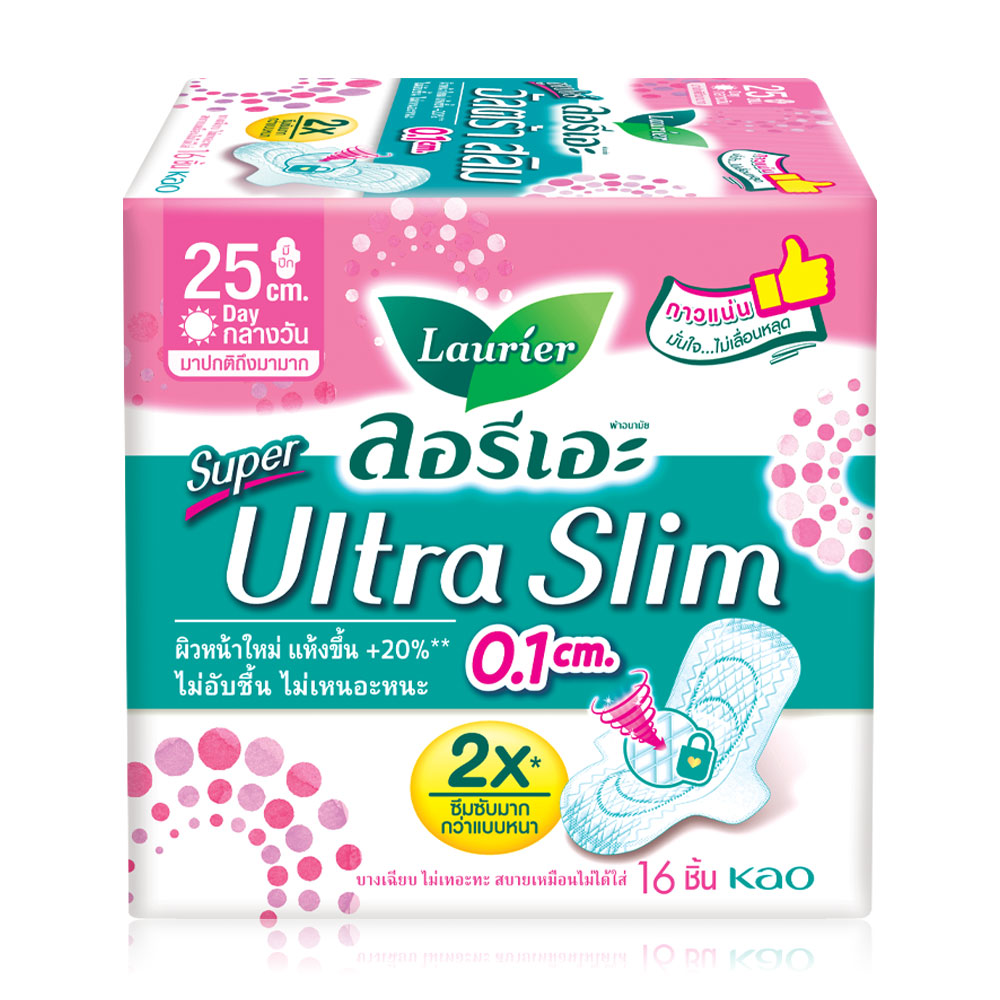 LAURIER ผ้าอนามัย Super Ultra Slim [25cm x 16pcs]
