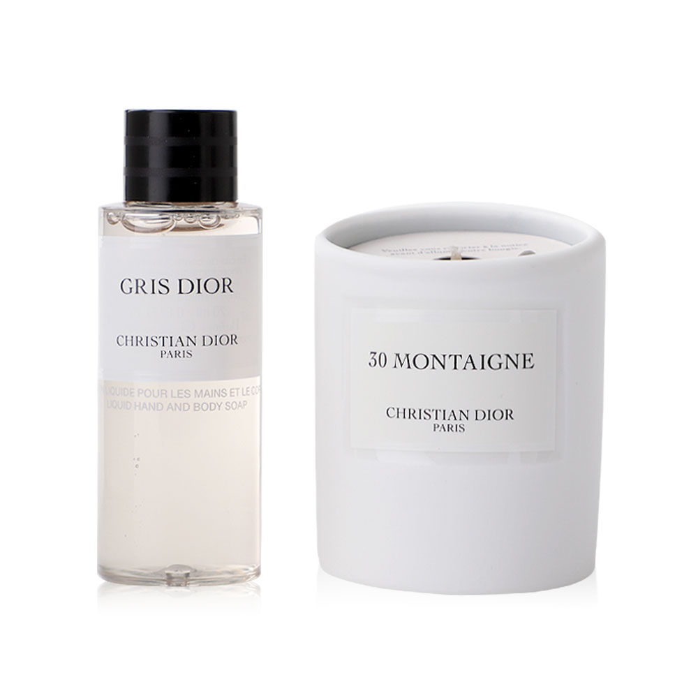Dior Gris Dior Hand and Body Soap + 30 Montaigne Candle Gift Set