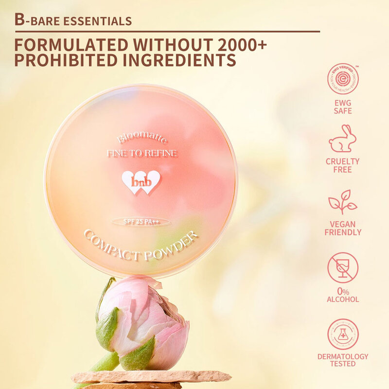 barenbliss Bloomatte Fine to Refine Compact Powder 6g #LW1 Custard