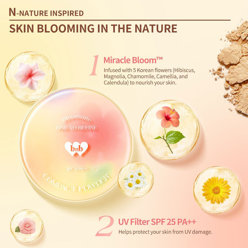 barenbliss Bloomatte Fine to Refine Compact Powder 6g #LW1 Custard