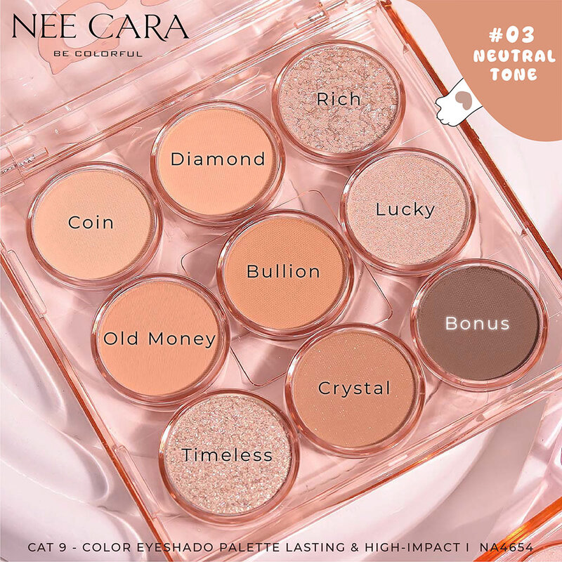 NEE CARA Cat 9-Color Eyeshadow 13.5g #03 Present