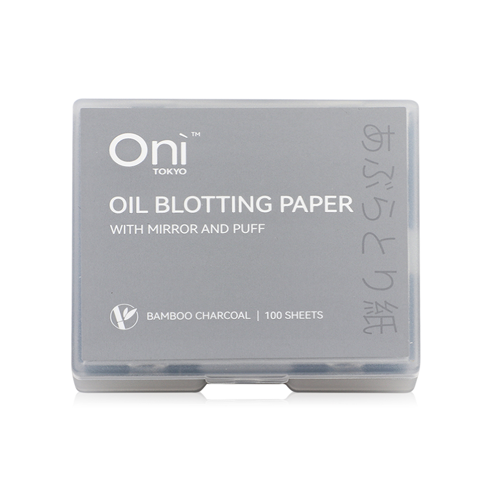 Oni Oil Blotting Paper With Mirror 100 Sheets #Bamboo Charcoal