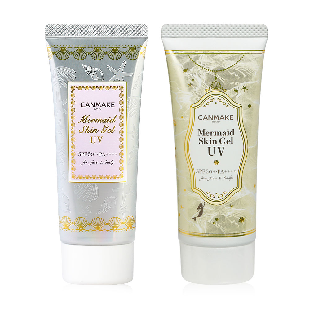 Canmake Set 2 Items Mermaid Skin Gel UV SPF50 PA++++ 40g #01 + Mermaid Skin Gel UV 40g #C02
