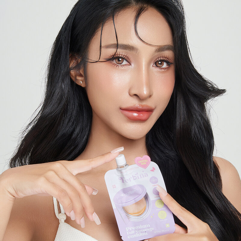 FERBINA Premium Full Coverage Cushion SPF 50 PA+++ 15g #04 Honey