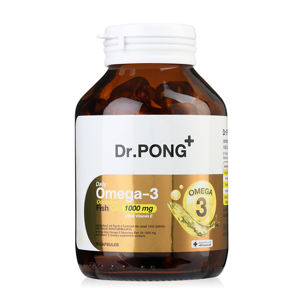 Dr.PONG Daily Omega-3 Odourless Fish Oil 1000mg Plus Vitamin E 75 Capsules